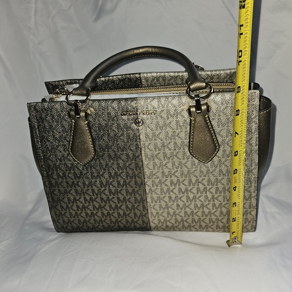 MICHAEL KORS MARILYN PL GLD MULTI MD SATCHEL HANDBAG - Picture 5 of 7